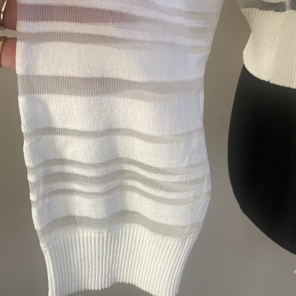 Calvin Klein White Partially Sheer Cardigan Sweater Wedding Cover Sz L NWT - Picture 5 of 8